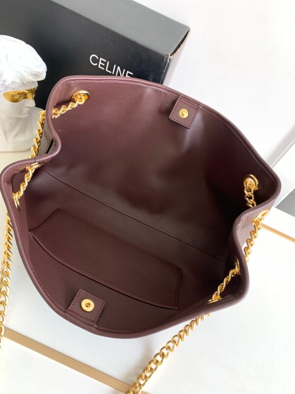 CELINE MEDIUM NEWSPAPER BAG IN SUPPLE CALFSKIN CHESTNUT