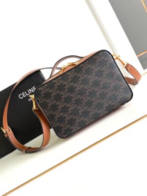 CELINE MESSENGER BOX IN TRIOMPHE CANVAS AND CALFSKIN