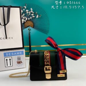 Gucci Leather Sylvie Mini Chain Bag