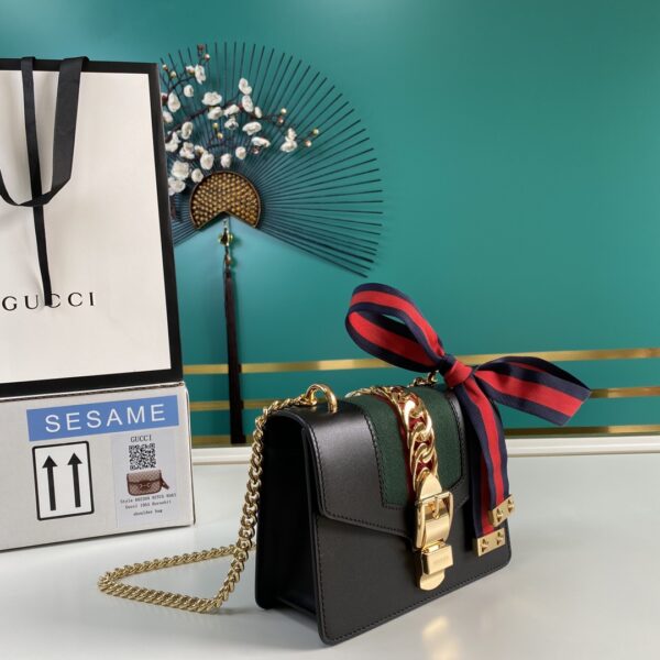 Gucci Leather Sylvie Mini Chain Bag