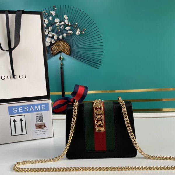 Gucci Leather Sylvie Mini Chain Bag