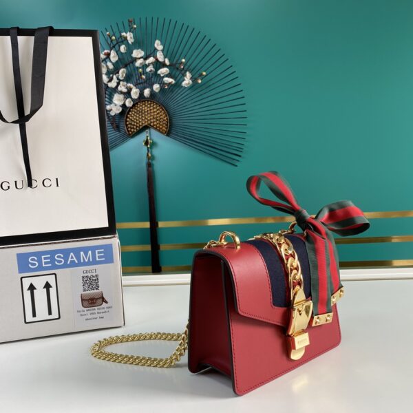 Gucci Leather Sylvie Mini Chain Bag