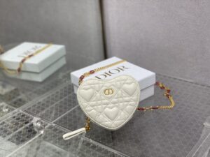 Dior Caro Heart Pouch With Chain