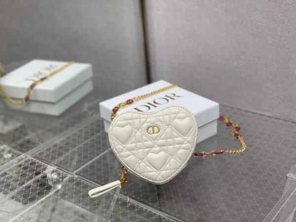Dior Caro Heart Pouch With Chain