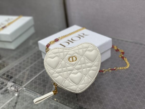 Dior Caro Heart Pouch With Chain