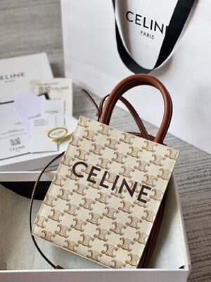 CELINE MINI VERTICAL CABAS IN TRIOMPHE