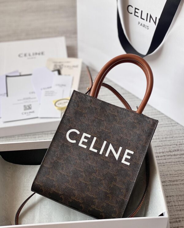CELINE MINI VERTICAL CABAS IN TRIOMPHE