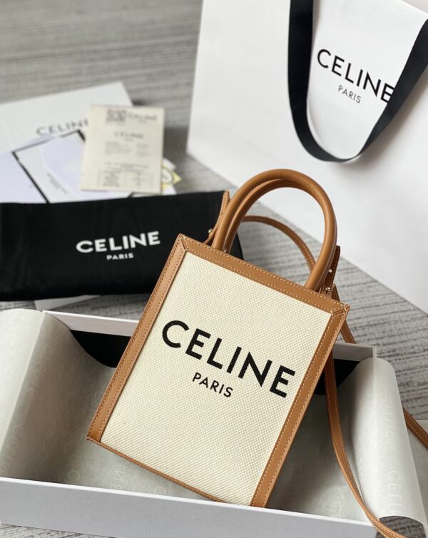 CELINE MINI VERTICAL CABAS IN TRIOMPHE