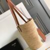 Celine MEDIUM SUPPLE CELINE CLASSIC PANIER IN RAFFIA AND CALFSKIN