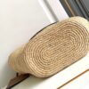 Celine MEDIUM SUPPLE CELINE CLASSIC PANIER IN RAFFIA AND CALFSKIN