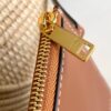 CELINE CELINE CLASSIC PANIER SMALL BRAIDED TRIOMPHE IN RAFFIA AND CALFSKIN TAN