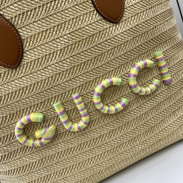 Gucci MEDIUM STRAW-EFFECT TOTE