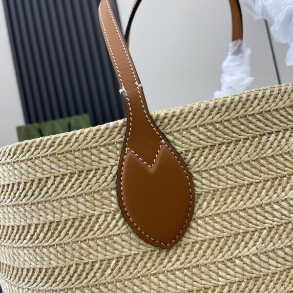 Gucci MEDIUM STRAW-EFFECT TOTE