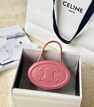 CELINE Oval minaudiere cuir triomphe