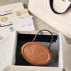CELINE Oval minaudiere cuir triomphe