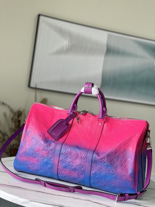 Louis Vuitton Keepall 50B Taurillon Illusion Blue/Pink