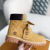 Wheat colored letter ankle boots