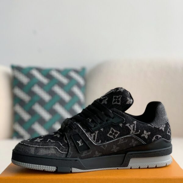 Black denim sneakers