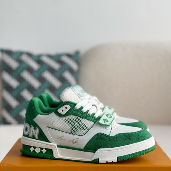 Trainer Green Monogram Denim