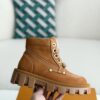 「#2521」Wheat colored letter ankle boots