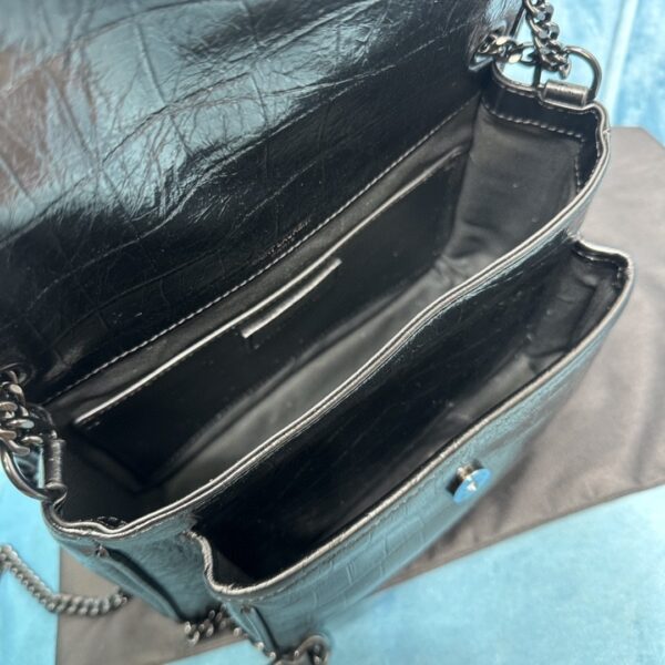 YSL NIKI BABY CHAIN BAG IN CROCODILE-EMBOSSED LEATHER