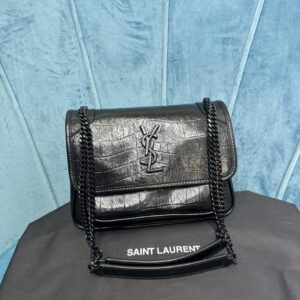 YSL NIKI BABY CHAIN BAG IN CROCODILE-EMBOSSED LEATHER