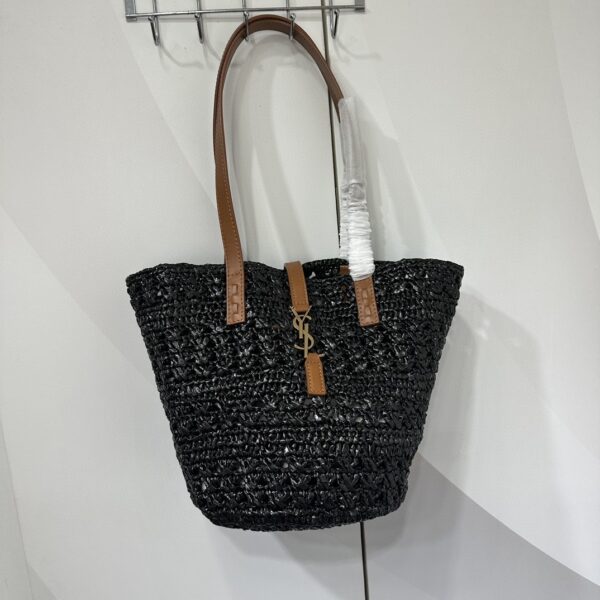 YSL PANIER SMALL BAG IN CROCHET RAFFIA
