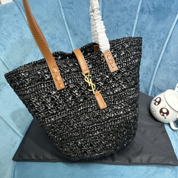 YSL PANIER SMALL BAG IN CROCHET RAFFIA