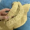 YSL RIVE GAUCHE SUPPLE TOTE BAG IN RAFFIA CROCHET