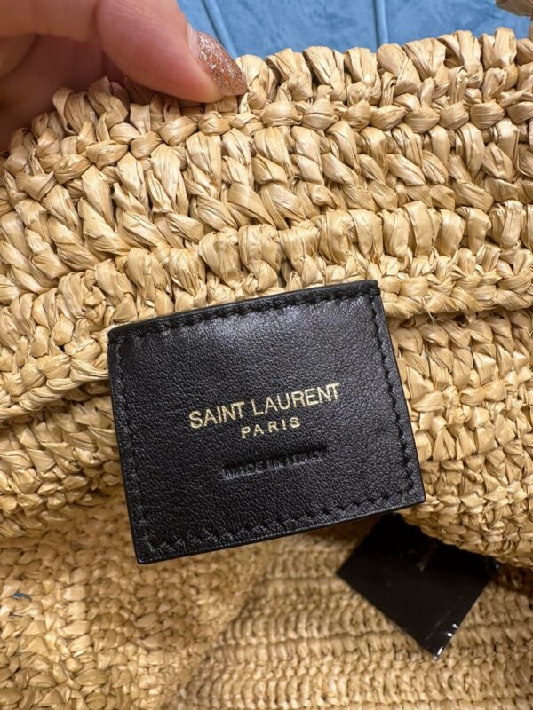 YSL RIVE GAUCHE SUPPLE TOTE BAG IN RAFFIA CROCHET