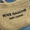 YSL RIVE GAUCHE SUPPLE TOTE BAG IN RAFFIA CROCHET