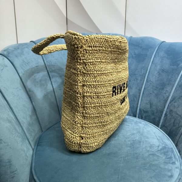 YSL RIVE GAUCHE SUPPLE TOTE BAG IN RAFFIA CROCHET