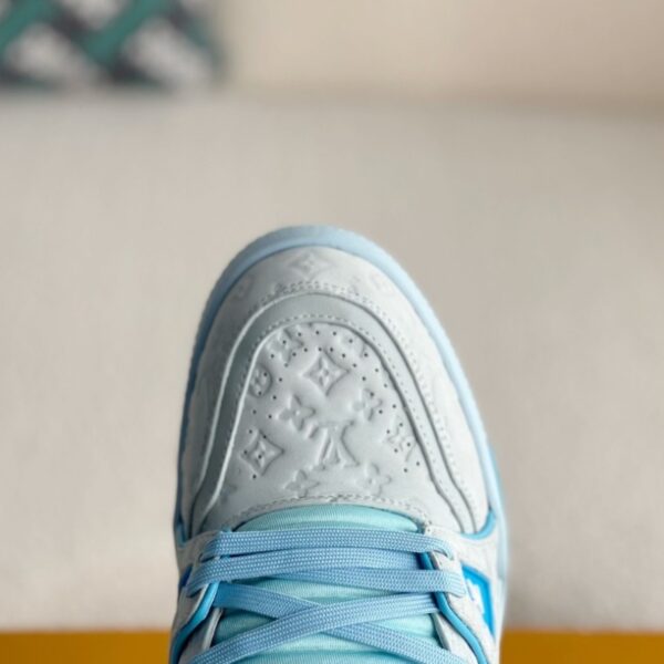 Blue embroidered sneakers