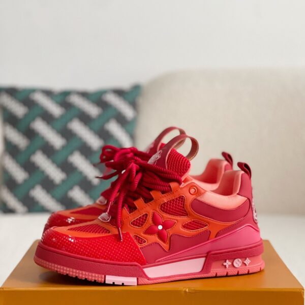 Red Two-Tone 'Skate' Sneakers