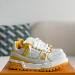 High-top orange sneakers