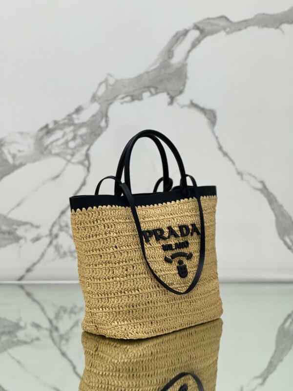 Prada Medium crochet and leather tote bag