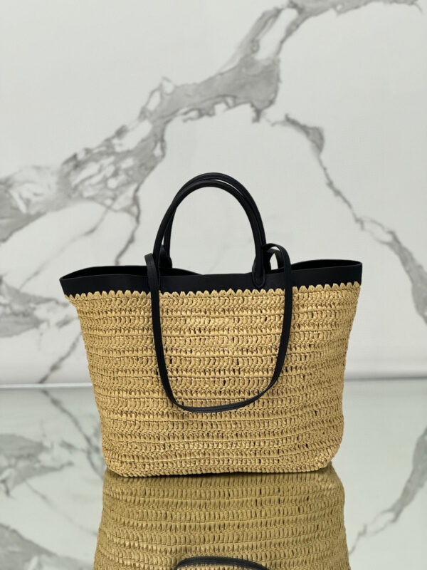 Prada Medium crochet and leather tote bag