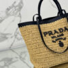 Prada Medium crochet and leather tote bag