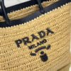 Prada Medium crochet and leather tote bag