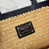 Prada Medium crochet and leather tote bag