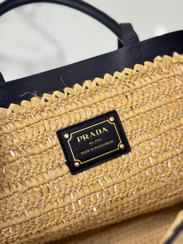 Prada Medium crochet and leather tote bag