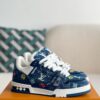 White & Blue Denim 'Trainer' Sneakers