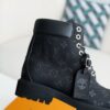 Wheat colored letter ankle boots