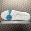 White and blue low-top casual sneakers