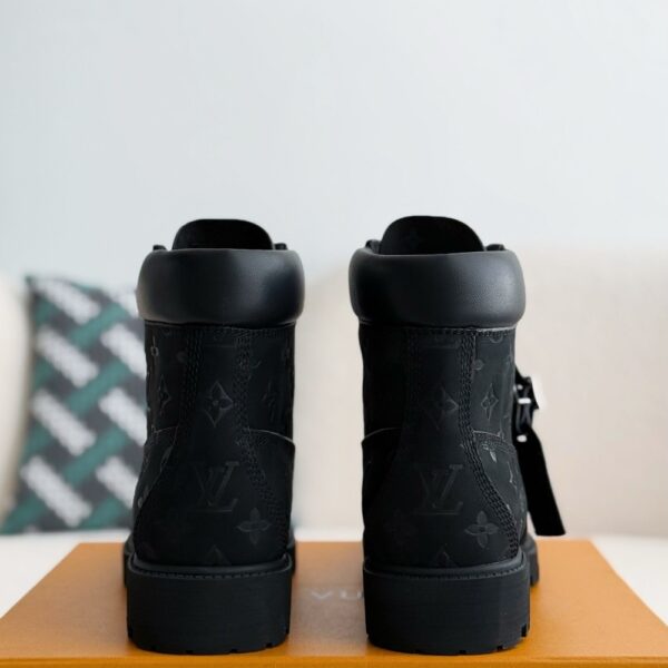 Wheat colored letter ankle boots