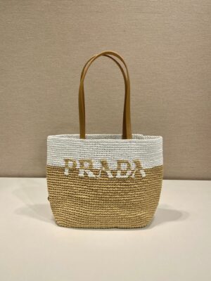 Prada Crochet and leather tote bag