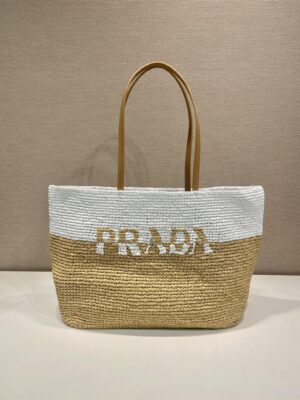 Prada Crochet and leather tote bag