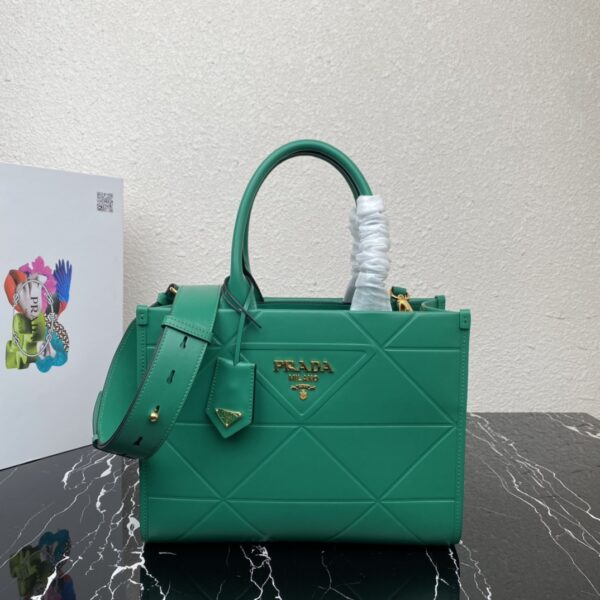 Prada Small Tote BagSmall leather Prada Symbole bag with topstitching