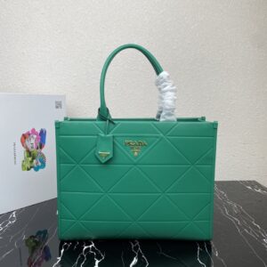 Prada Large leather Prada Symbole bag with topstitching