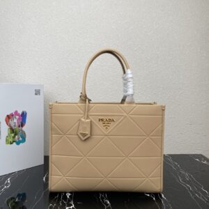 Prada Large leather Prada Symbole bag with topstitching